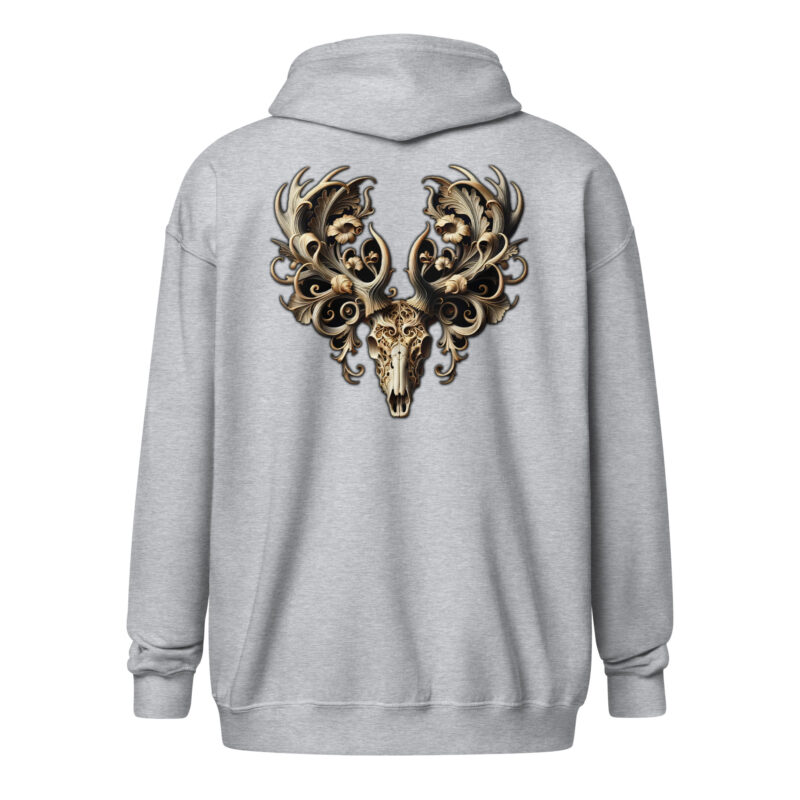 Ornamentaler Hirschschädel Unisex Heavy-Blend Zip Hoodie – Zip Hoodies – klamottn.de