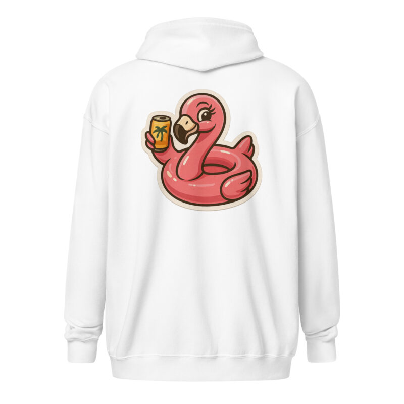 Flamingo mit Sommerdrink Unisex Heavy-Blend Zip Hoodie – Jacken – klamottn.de