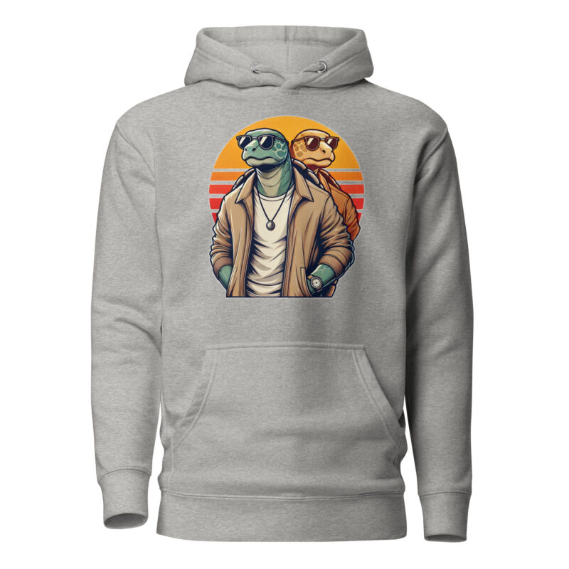 Schildkröten im Retro-Sunset-Style Unisex-Kapuzenpullover – Hoodies – klamottn.de