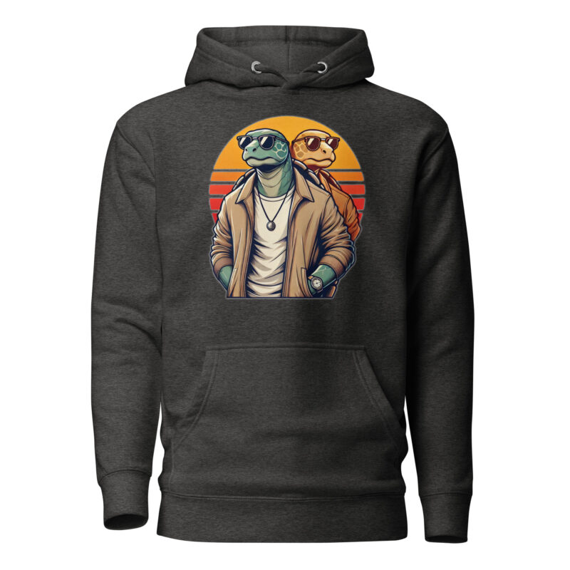 Schildkröten im Retro-Sunset-Style Unisex-Kapuzenpullover – Hoodies – klamottn.de