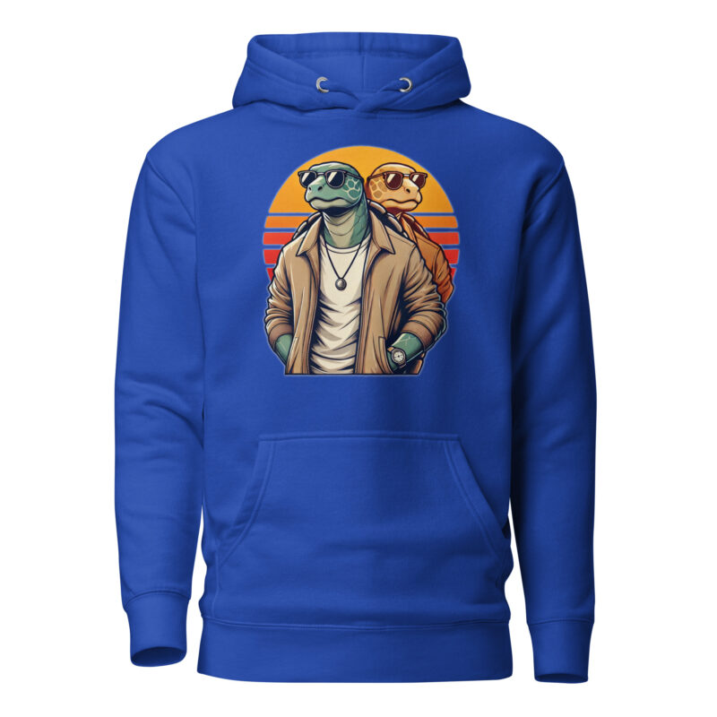 Schildkröten im Retro-Sunset-Style Unisex-Kapuzenpullover – Hoodies – klamottn.de