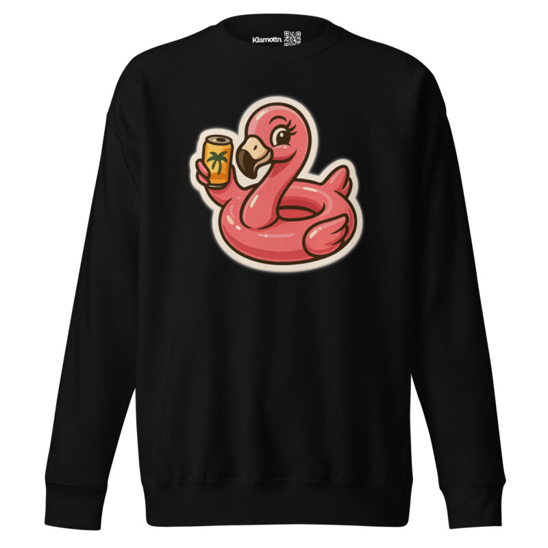 Flamingo mit Sommerdrink Unisex-Premium-Pullover – Sweatshirts – klamottn.de