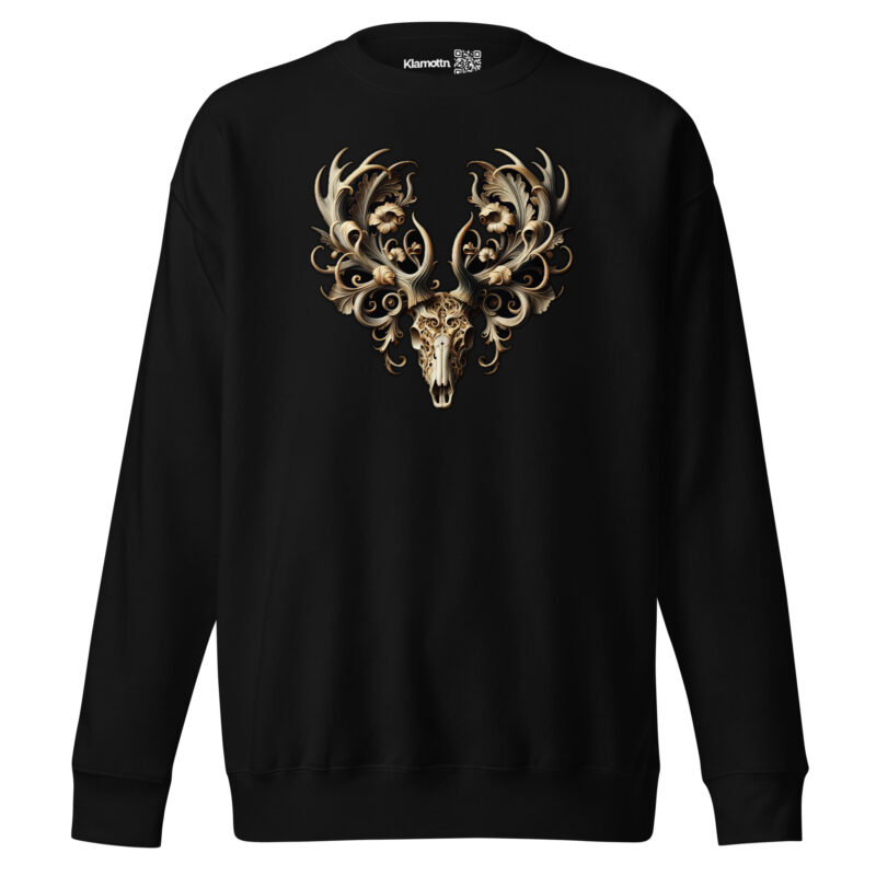 Ornamentaler Hirschschädel Unisex-Premium-Pullover – Sweatshirts – klamottn.de