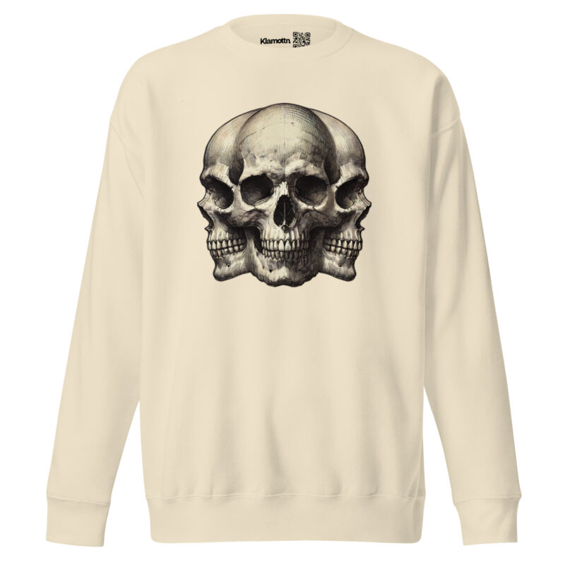 Dreifacher Totenschädel Unisex-Premium-Pullover – Sweatshirts – klamottn.de