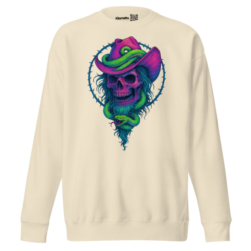 Schädelcowboy mit Schlange Unisex-Premium-Pullover – Sweatshirts – klamottn.de