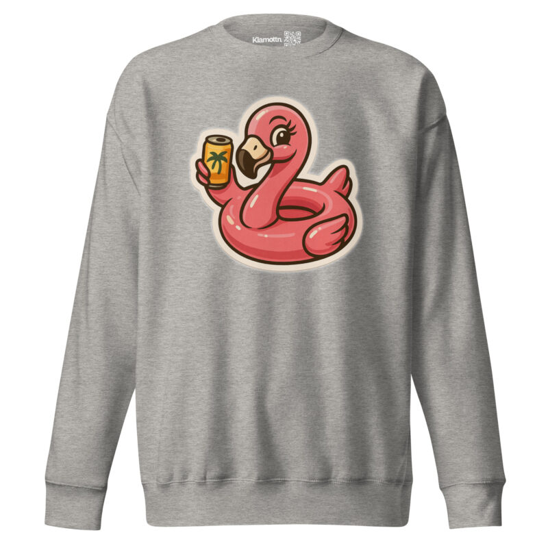 Flamingo mit Sommerdrink Unisex-Premium-Pullover – Sweatshirts – klamottn.de