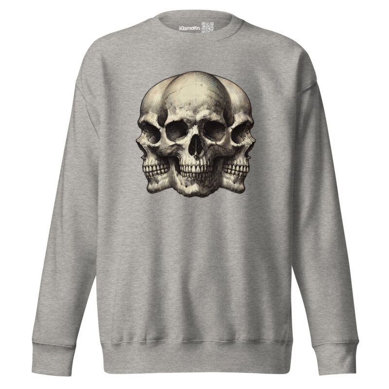 Dreifacher Totenschädel Unisex-Premium-Pullover – Sweatshirts – klamottn.de