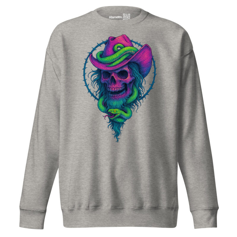 Schädelcowboy mit Schlange Unisex-Premium-Pullover – Sweatshirts – klamottn.de