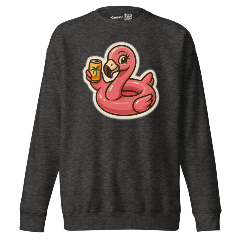 Flamingo mit Sommerdrink Unisex-Premium-Pullover – Sweatshirts – klamottn.de