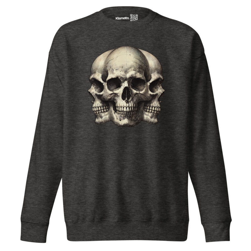 Dreifacher Totenschädel Unisex-Premium-Pullover – Sweatshirts – klamottn.de