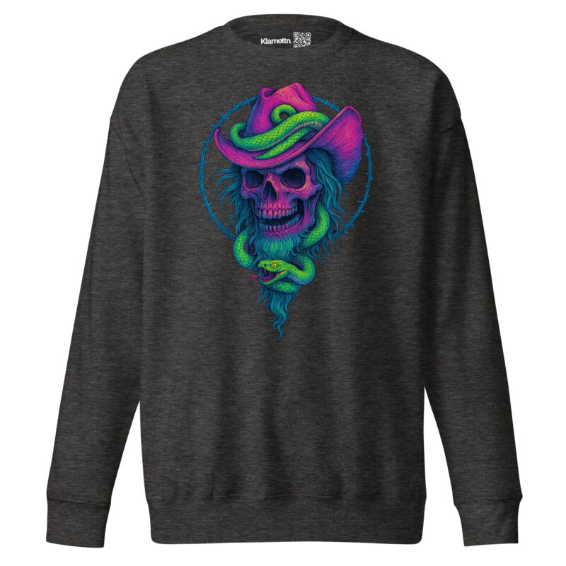 Schädelcowboy mit Schlange Unisex-Premium-Pullover – Sweatshirts – klamottn.de