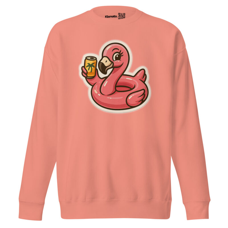 Flamingo mit Sommerdrink Unisex-Premium-Pullover – Sweatshirts – klamottn.de