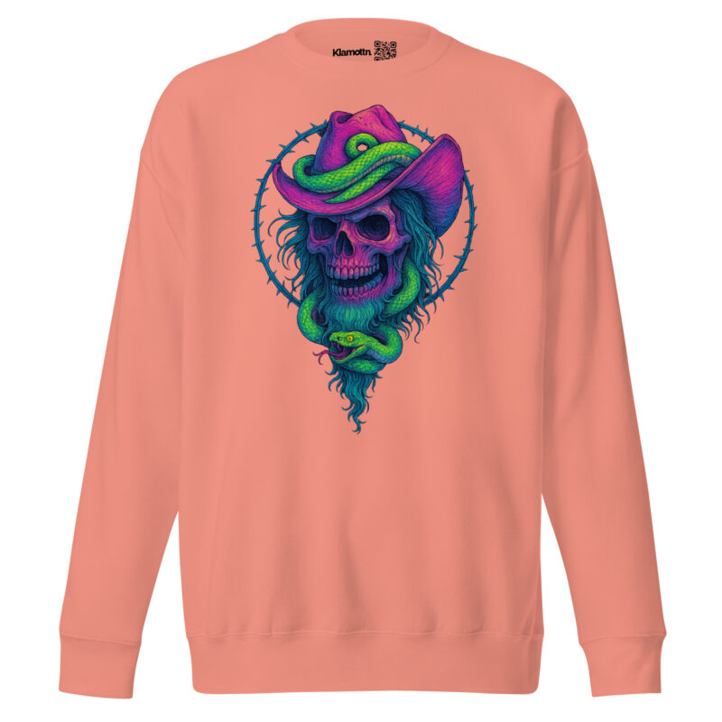 Schädelcowboy mit Schlange Unisex-Premium-Pullover – Sweatshirts – klamottn.de