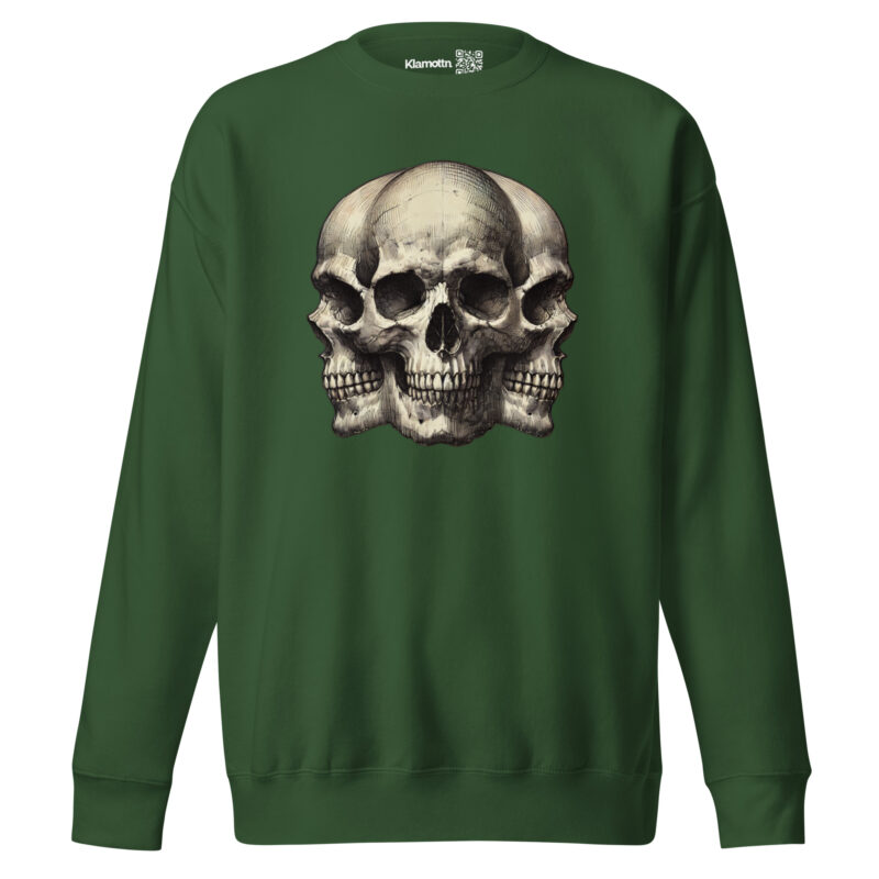 Dreifacher Totenschädel Unisex-Premium-Pullover – Sweatshirts – klamottn.de