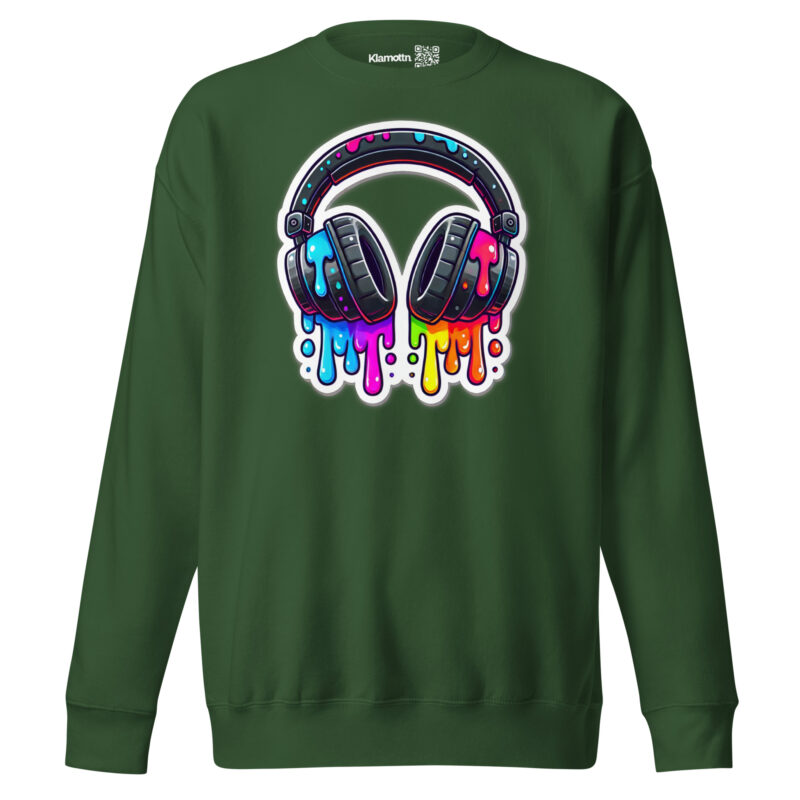 Kopfhörer im Farbrausch Unisex-Premium-Pullover – Sweatshirts – klamottn.de