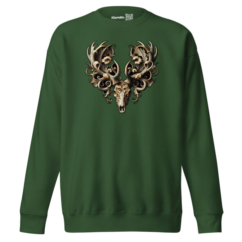 Ornamentaler Hirschschädel Unisex-Premium-Pullover – Sweatshirts – klamottn.de
