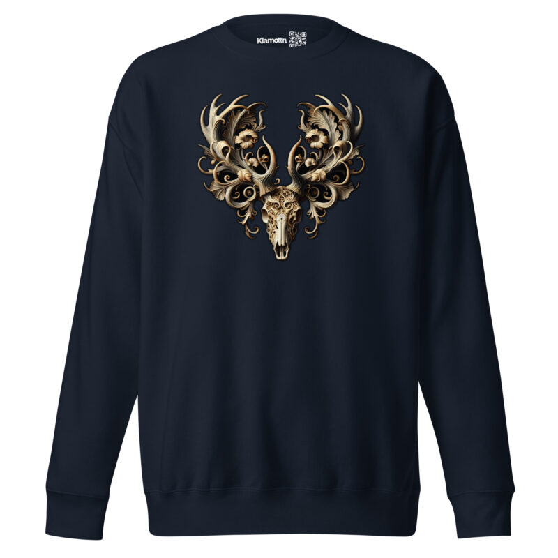 Ornamentaler Hirschschädel Unisex-Premium-Pullover – Sweatshirts – klamottn.de