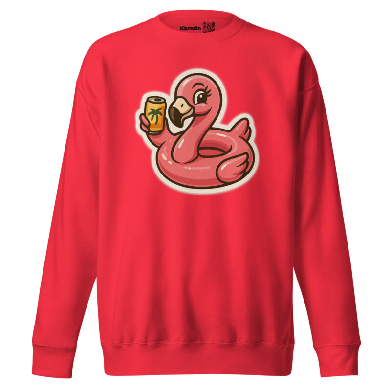 Flamingo mit Sommerdrink Unisex-Premium-Pullover – Sweatshirts – klamottn.de
