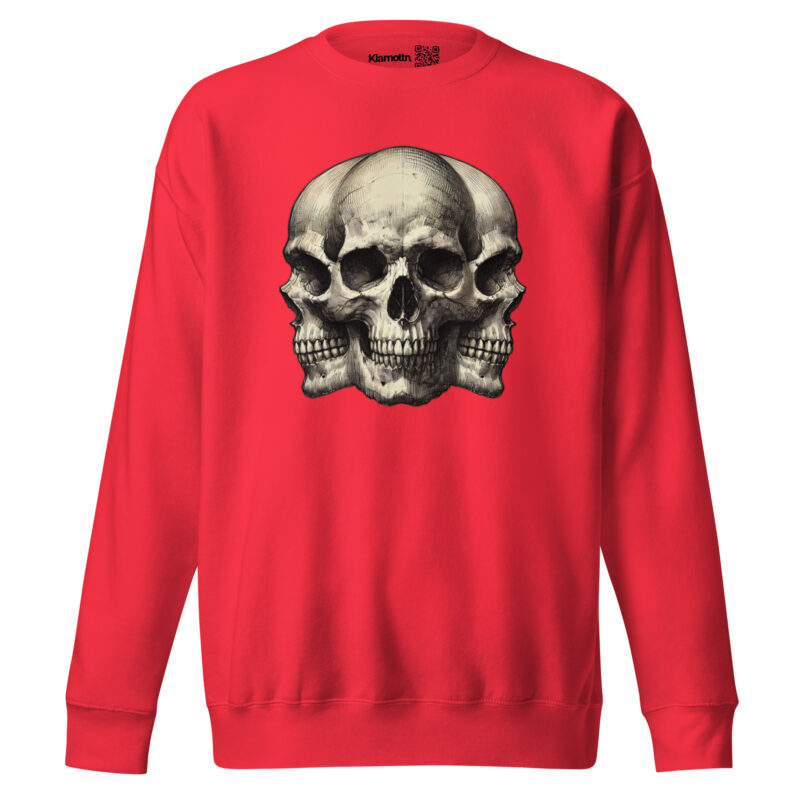 Dreifacher Totenschädel Unisex-Premium-Pullover – Sweatshirts – klamottn.de