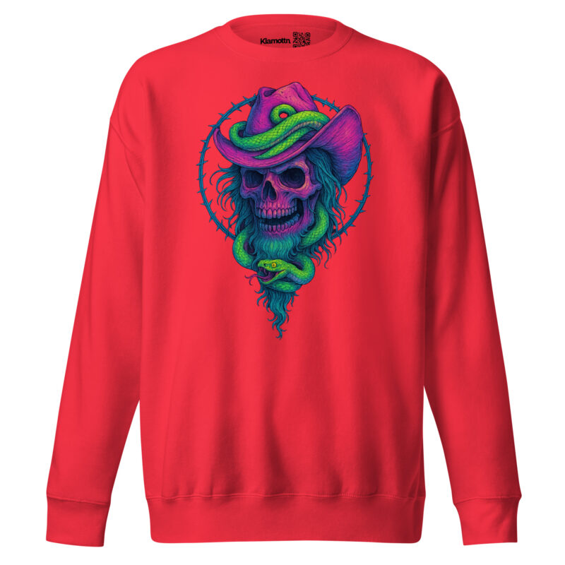 Schädelcowboy mit Schlange Unisex-Premium-Pullover – Sweatshirts – klamottn.de