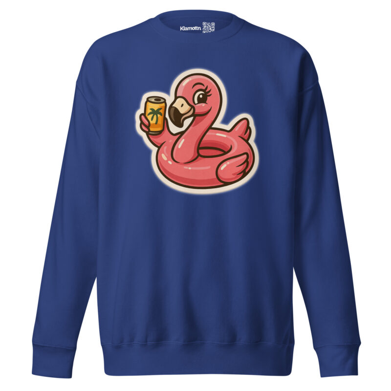Flamingo mit Sommerdrink Unisex-Premium-Pullover – Sweatshirts – klamottn.de
