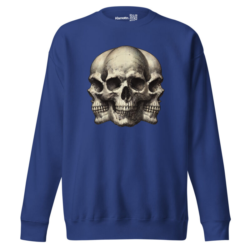 Dreifacher Totenschädel Unisex-Premium-Pullover – Sweatshirts – klamottn.de