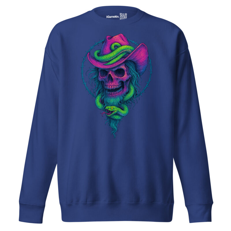 Schädelcowboy mit Schlange Unisex-Premium-Pullover – Sweatshirts – klamottn.de