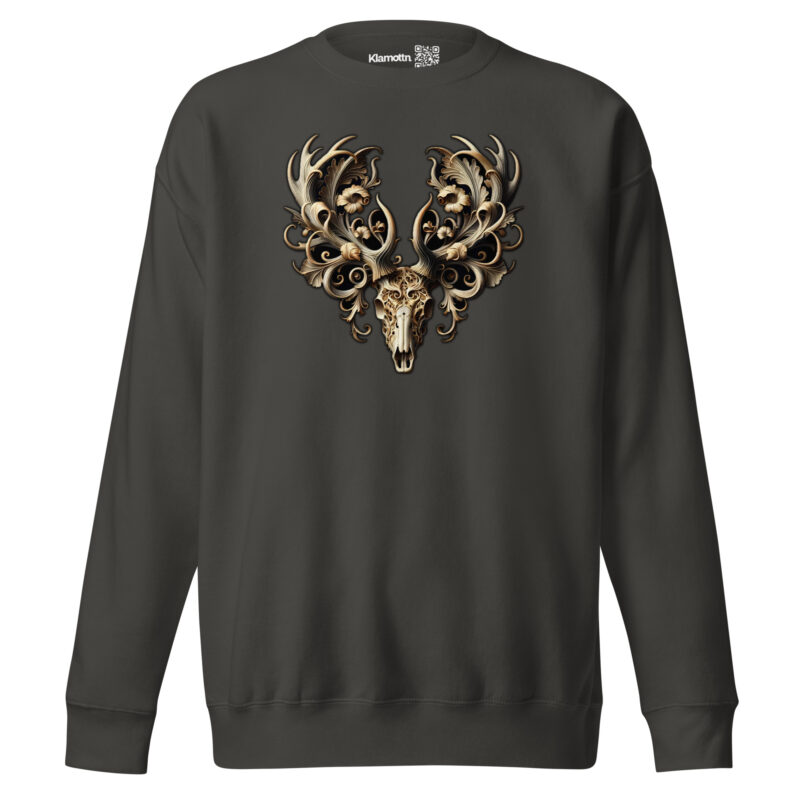 Ornamentaler Hirschschädel Unisex-Premium-Pullover – Sweatshirts – klamottn.de