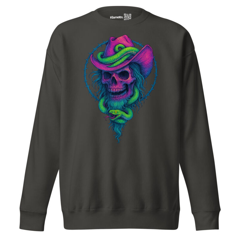 Schädelcowboy mit Schlange Unisex-Premium-Pullover – Sweatshirts – klamottn.de