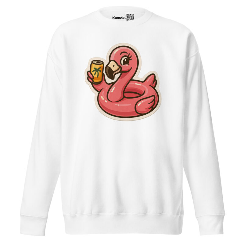 Flamingo mit Sommerdrink Unisex-Premium-Pullover – Sweatshirts – klamottn.de