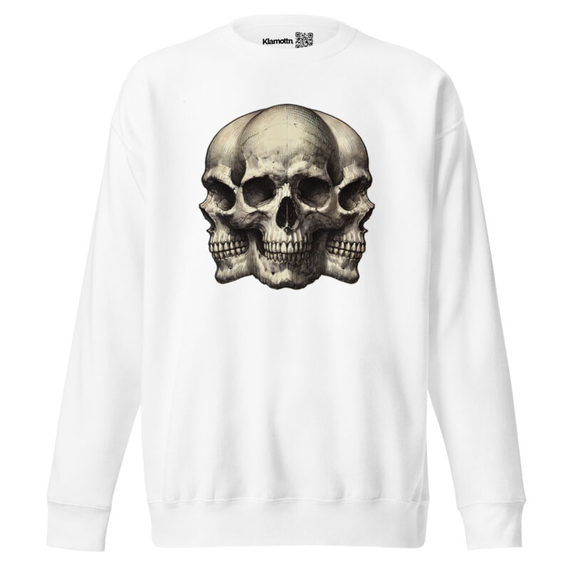 Dreifacher Totenschädel Unisex-Premium-Pullover – Sweatshirts – klamottn.de
