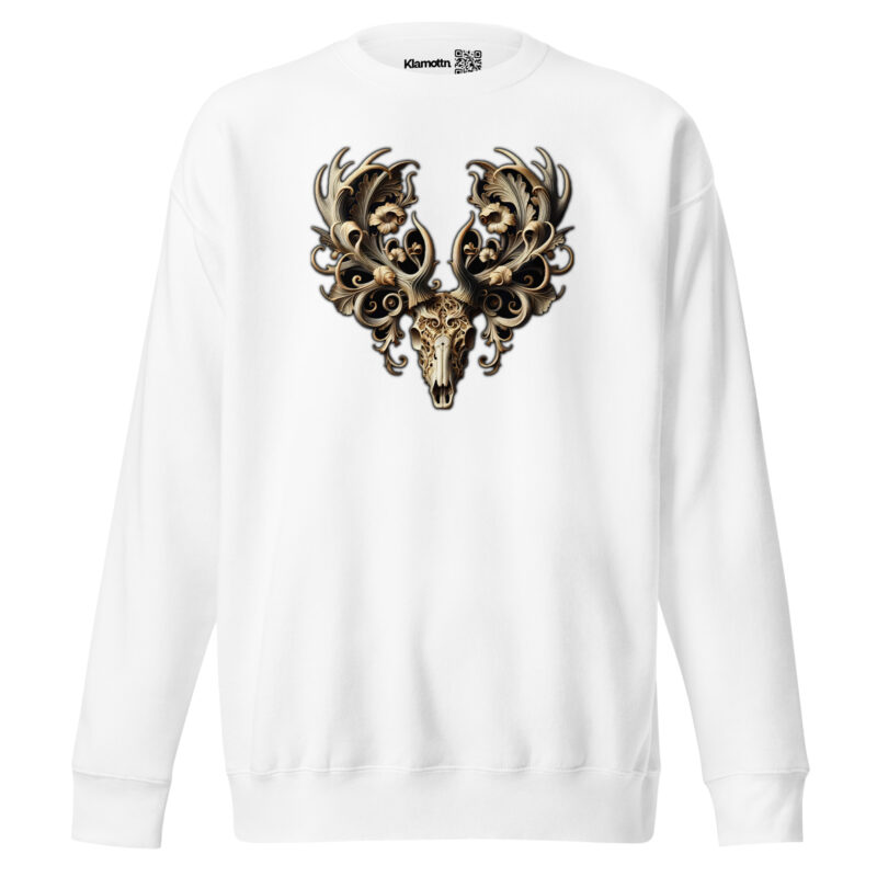 Ornamentaler Hirschschädel Unisex-Premium-Pullover – Sweatshirts – klamottn.de