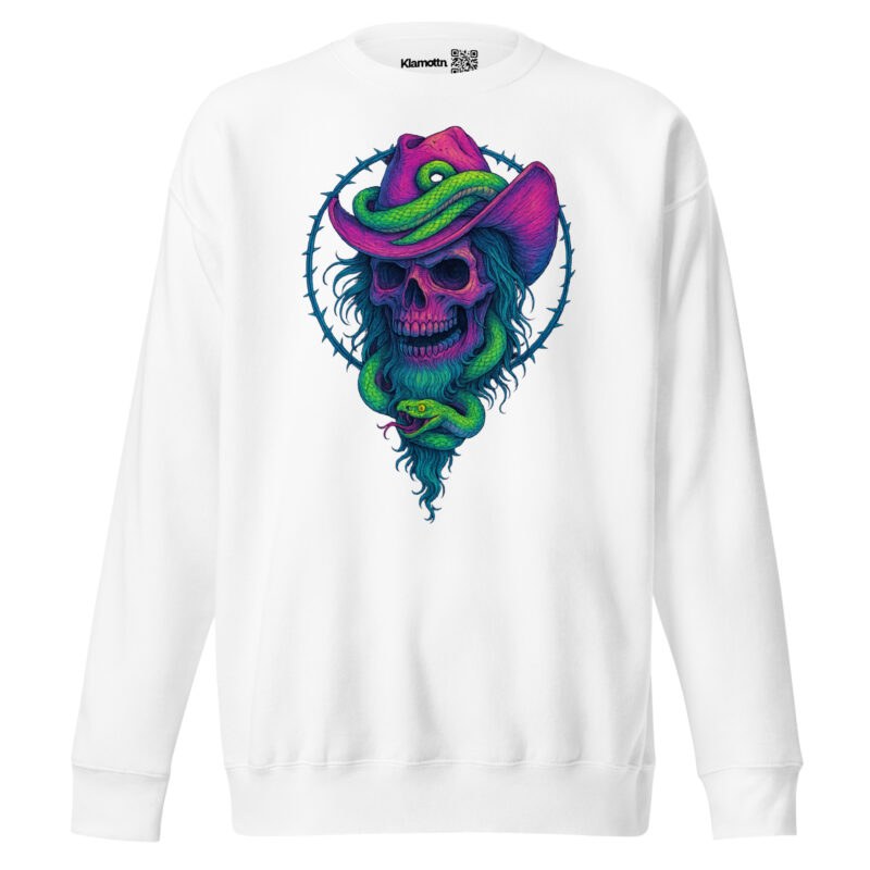 Schädelcowboy mit Schlange Unisex-Premium-Pullover – Sweatshirts – klamottn.de