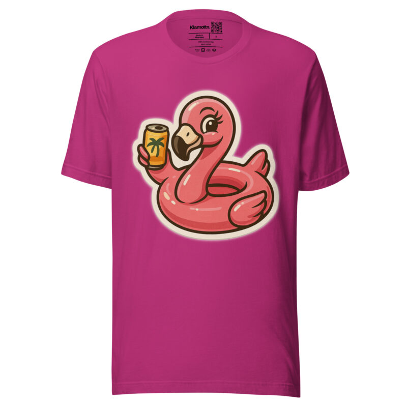 Flamingo mit Sommerdrink Unisex-T-Shirt – T-Shirts – klamottn.de