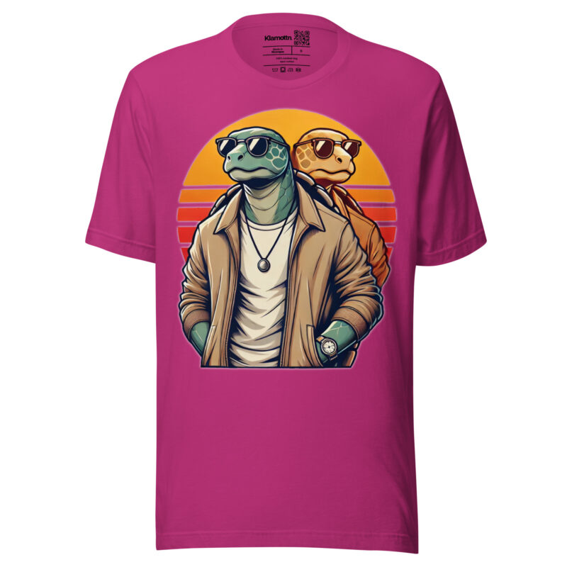 Schildkröten im Retro-Sunset-Style Unisex-T-Shirt – T-Shirts – klamottn.de
