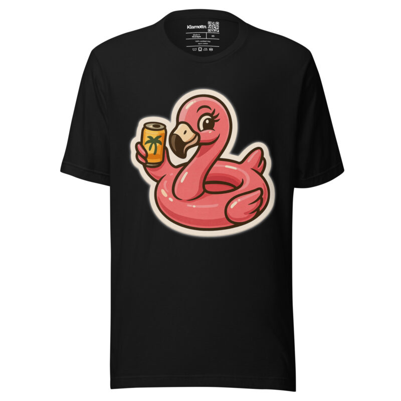 Flamingo mit Sommerdrink Unisex-T-Shirt – T-Shirts – klamottn.de