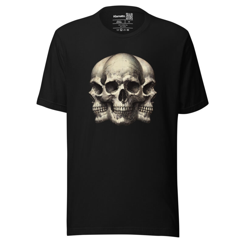 Dreifacher Totenschädel Unisex-T-Shirt – T-Shirts – klamottn.de