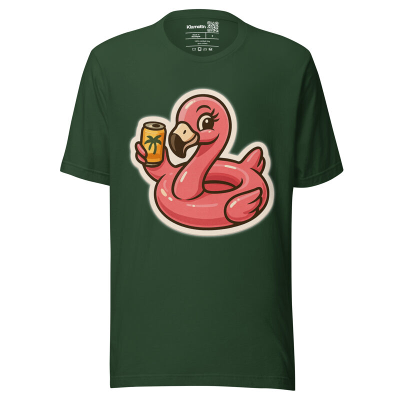 Flamingo mit Sommerdrink Unisex-T-Shirt – T-Shirts – klamottn.de