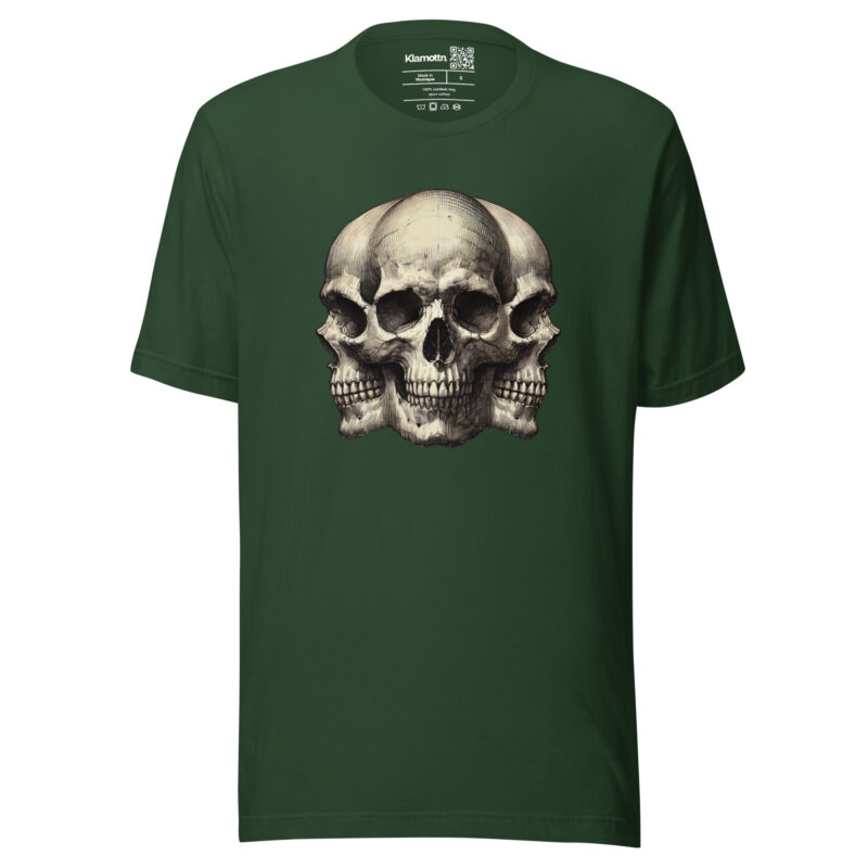 Dreifacher Totenschädel Unisex-T-Shirt – T-Shirts – klamottn.de