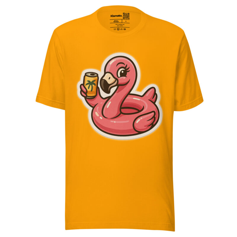 Flamingo mit Sommerdrink Unisex-T-Shirt – T-Shirts – klamottn.de