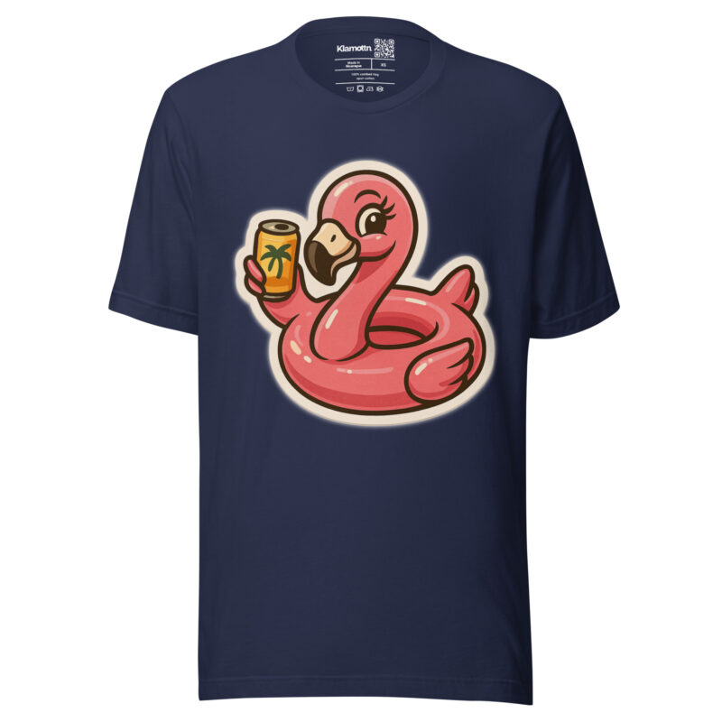 Flamingo mit Sommerdrink Unisex-T-Shirt – T-Shirts – klamottn.de
