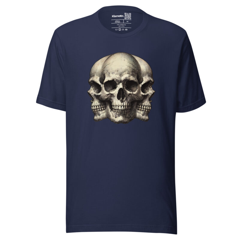 Dreifacher Totenschädel Unisex-T-Shirt – T-Shirts – klamottn.de
