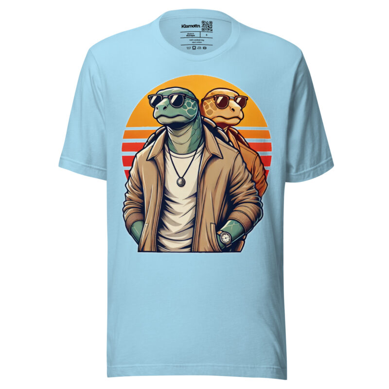Schildkröten im Retro-Sunset-Style Unisex-T-Shirt – T-Shirts – klamottn.de