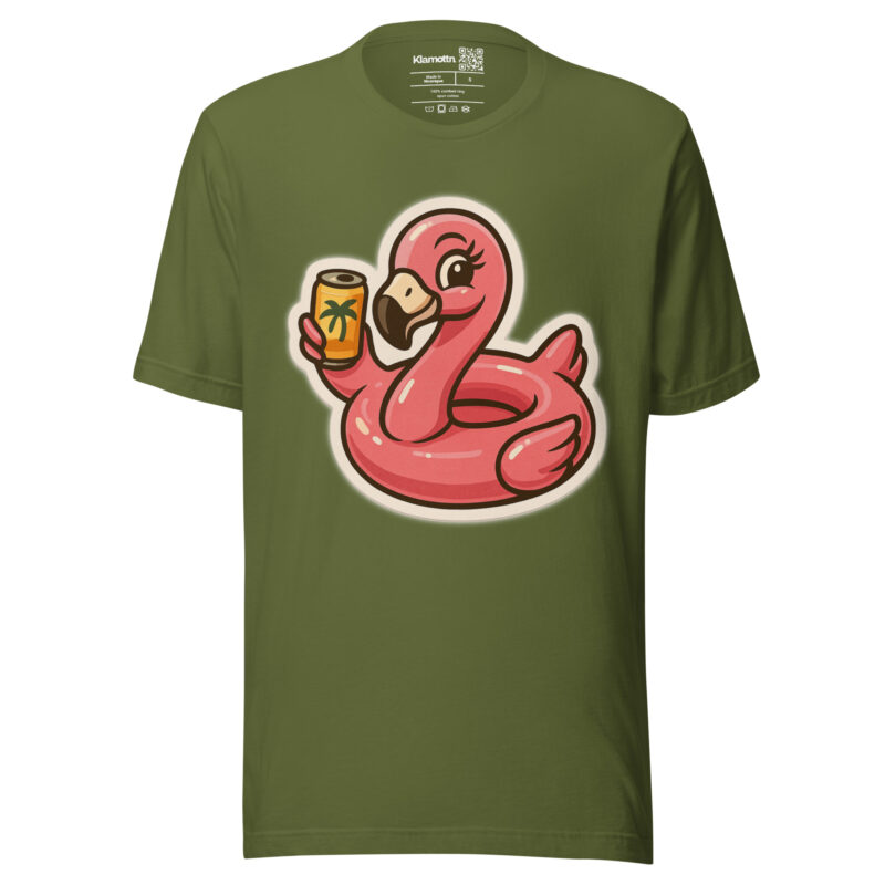 Flamingo mit Sommerdrink Unisex-T-Shirt – T-Shirts – klamottn.de