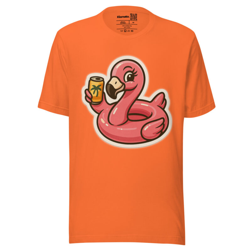 Flamingo mit Sommerdrink Unisex-T-Shirt – T-Shirts – klamottn.de