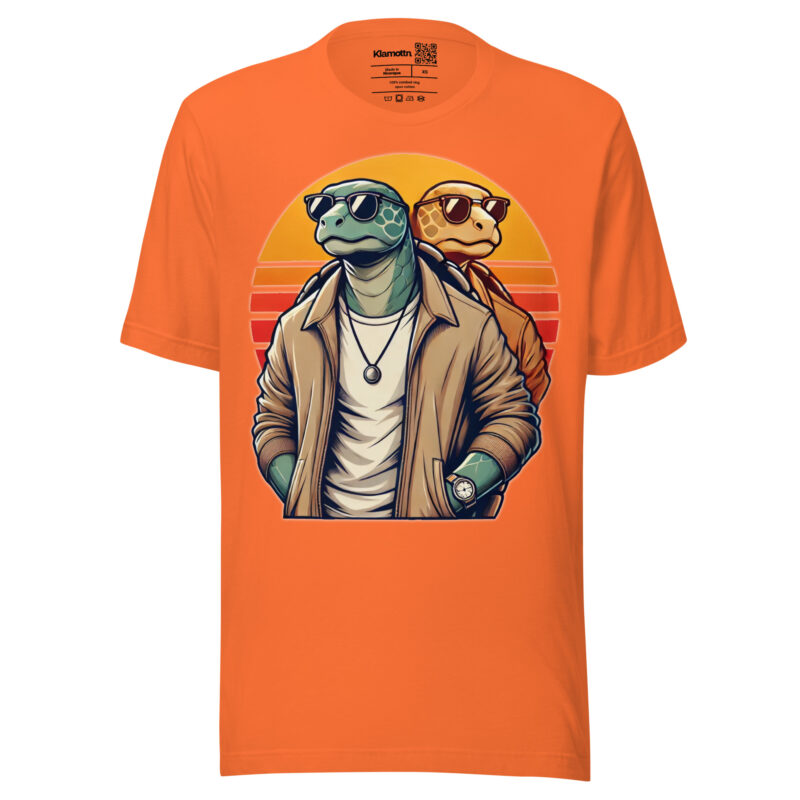Schildkröten im Retro-Sunset-Style Unisex-T-Shirt – T-Shirts – klamottn.de