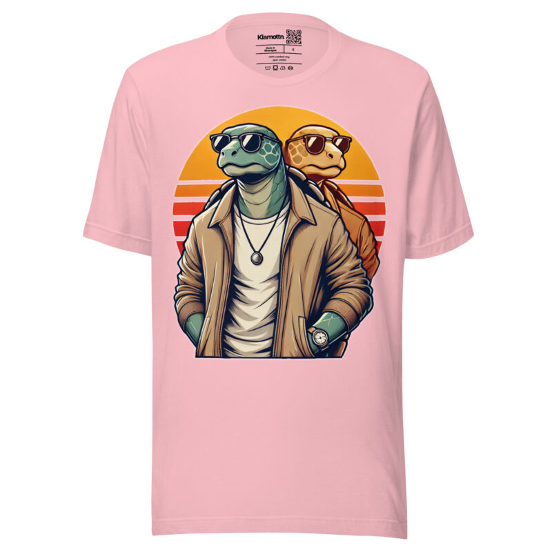 Schildkröten im Retro-Sunset-Style Unisex-T-Shirt – T-Shirts – klamottn.de