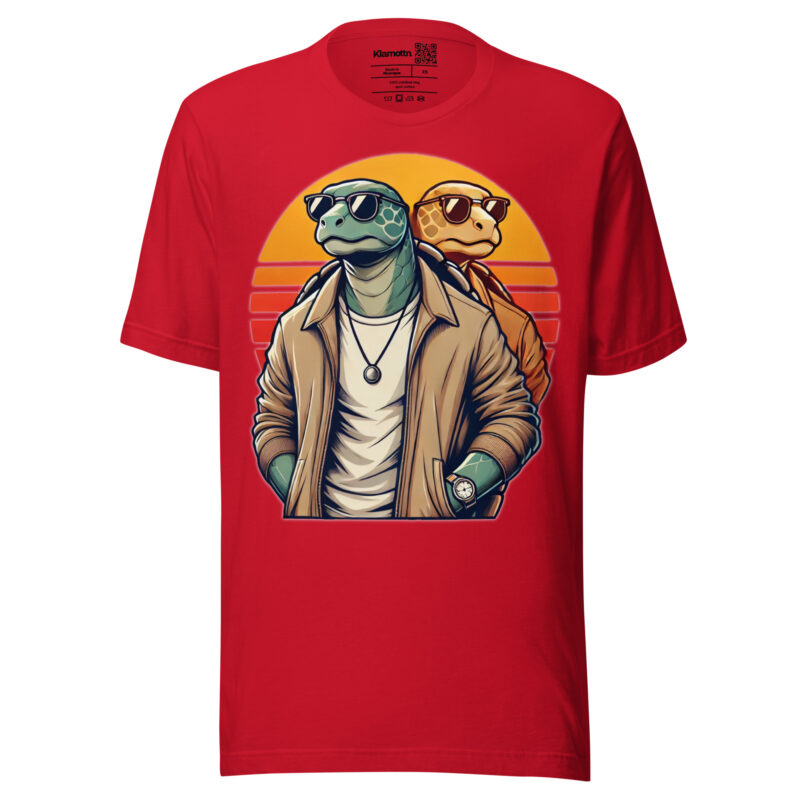 Schildkröten im Retro-Sunset-Style Unisex-T-Shirt – T-Shirts – klamottn.de