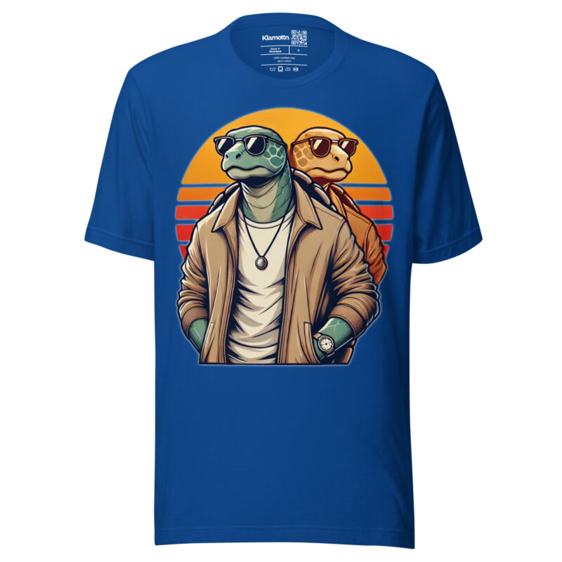 Schildkröten im Retro-Sunset-Style Unisex-T-Shirt – T-Shirts – klamottn.de