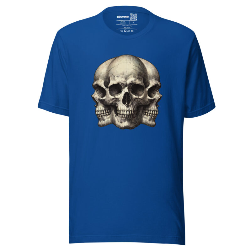 Dreifacher Totenschädel Unisex-T-Shirt – T-Shirts – klamottn.de